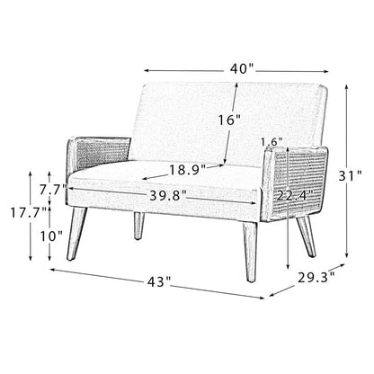 Rattan 2 Seater Sofa